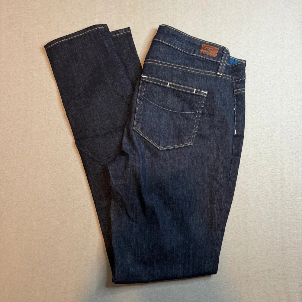 Paige Jimmy Skinny Jeans Dark Indigo Blue‎ Denim Womens Size 27 low Rise